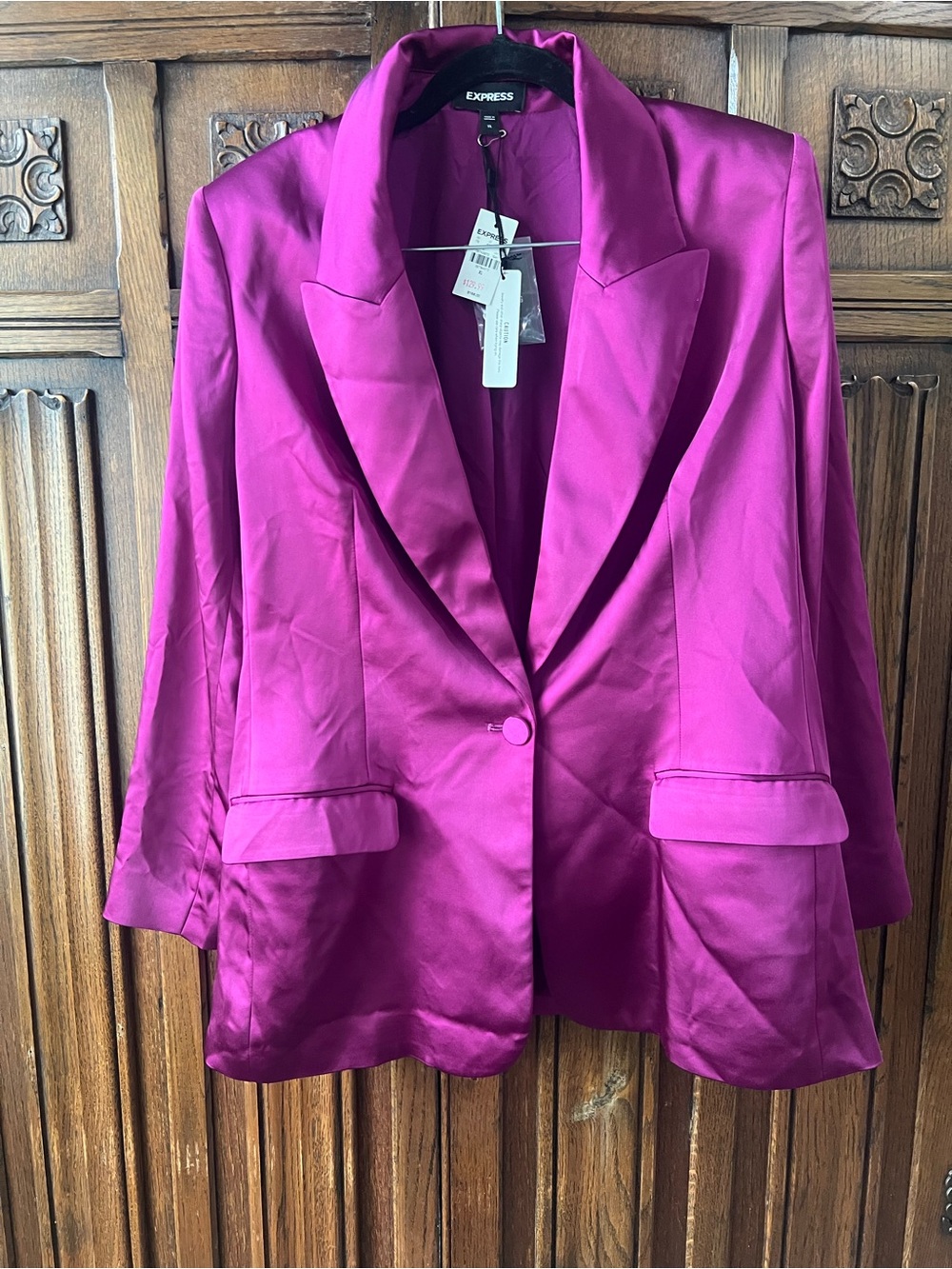 Express Fuchsia Satin Blazer